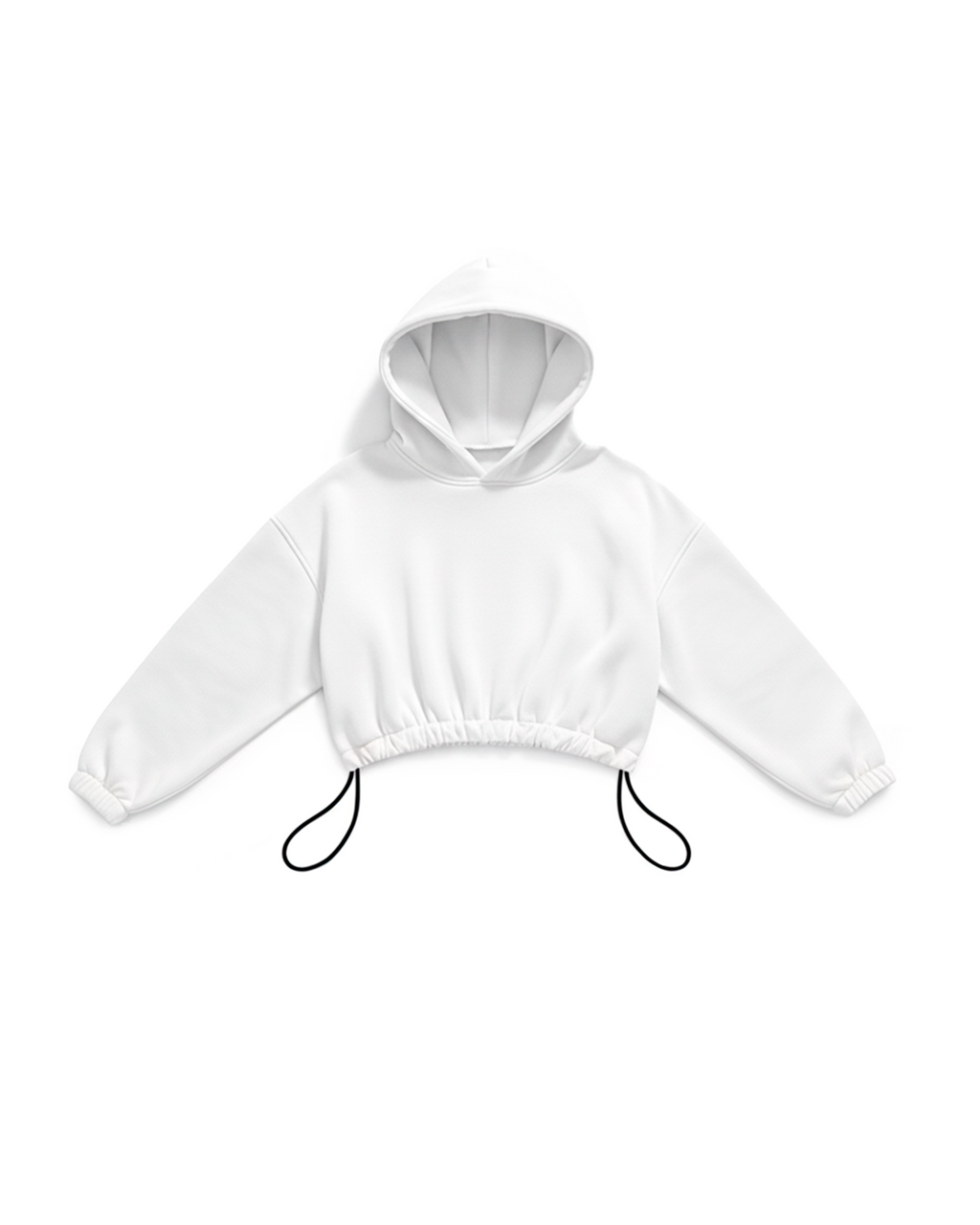 BASIC CROP HOODIE OVERSIZE WHITE