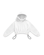 BASIC CROP HOODIE OVERSIZE WHITE