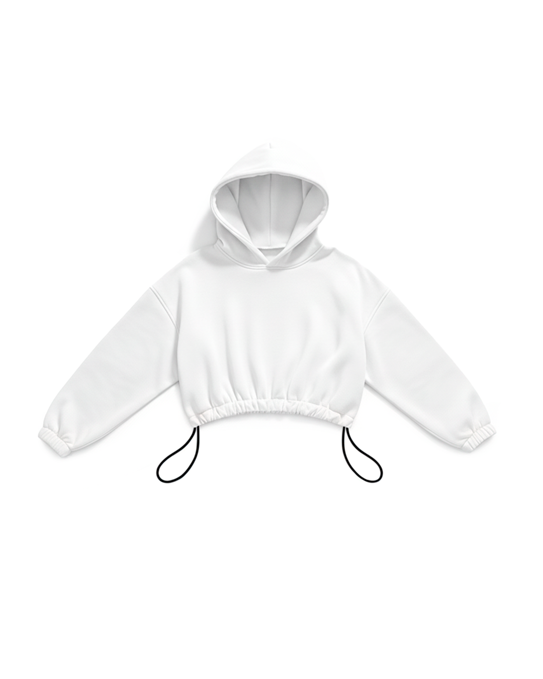 BASIC CROP HOODIE OVERSIZE WHITE