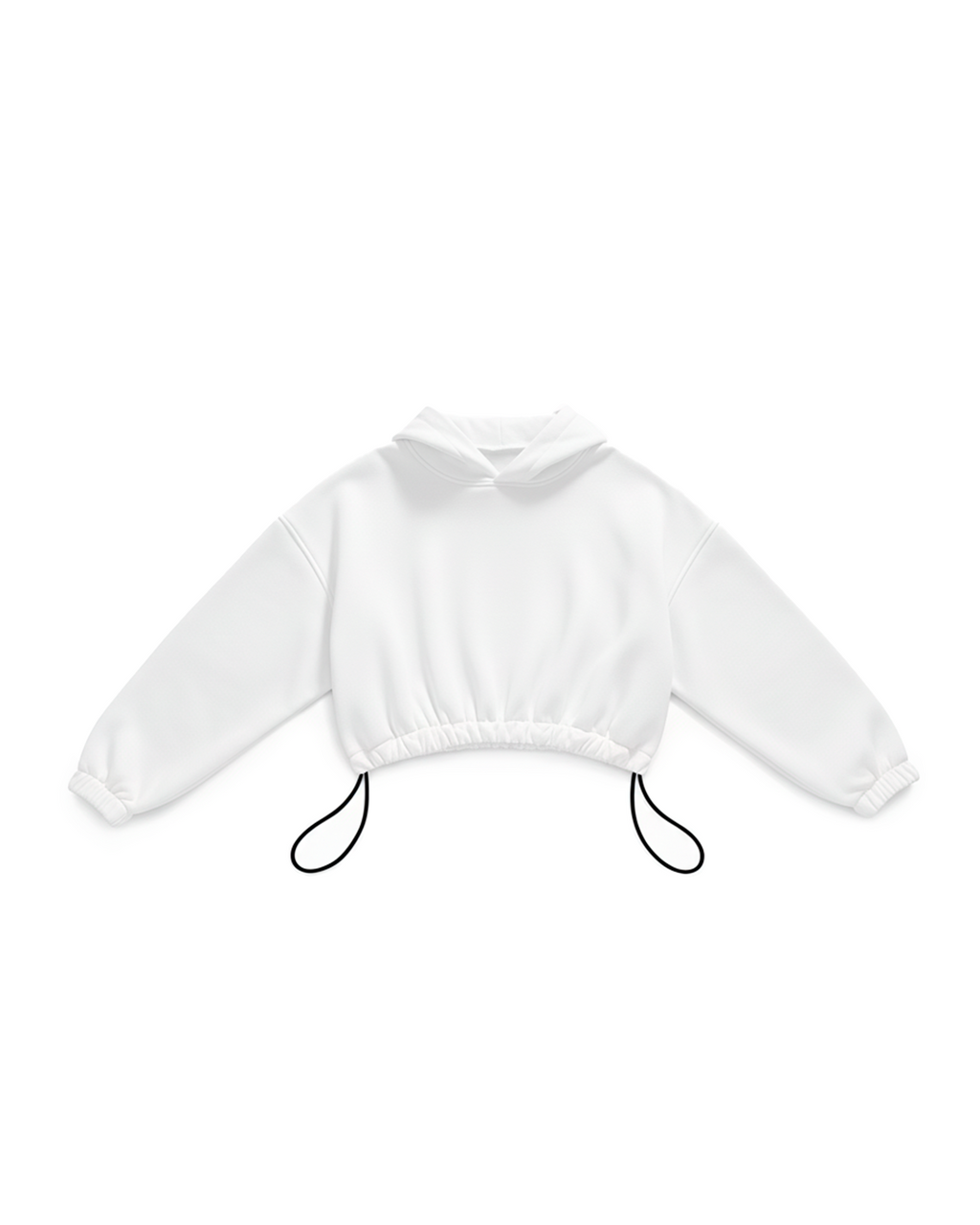 BASIC CROP HOODIE OVERSIZE WHITE
