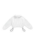 BASIC CROP HOODIE OVERSIZE WHITE