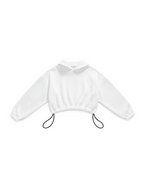 BASIC CROP HOODIE OVERSIZE WHITE
