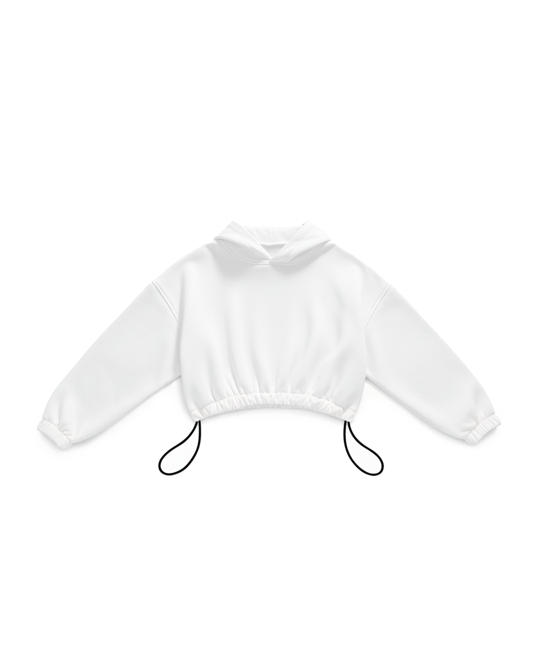 BASIC CROP HOODIE OVERSIZE WHITE