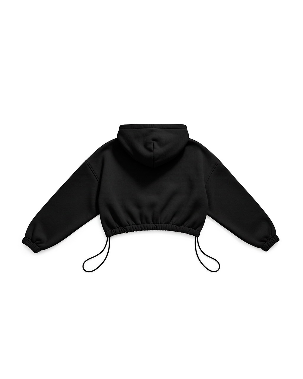 BASIC CROP HOODIE OVERSIZE BLACK