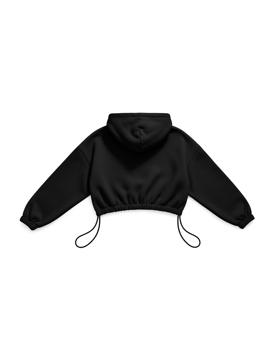 BASIC CROP HOODIE OVERSIZE BLACK