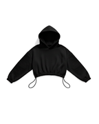 BASIC CROP HOODIE OVERSIZE BLACK