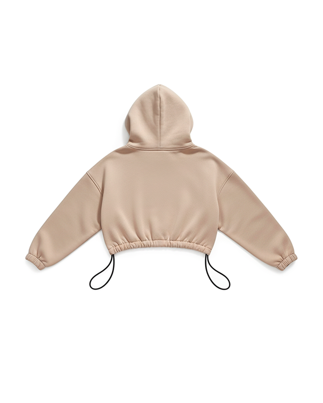 BASIC CROP HOODIE OVERSIZE BEIGE