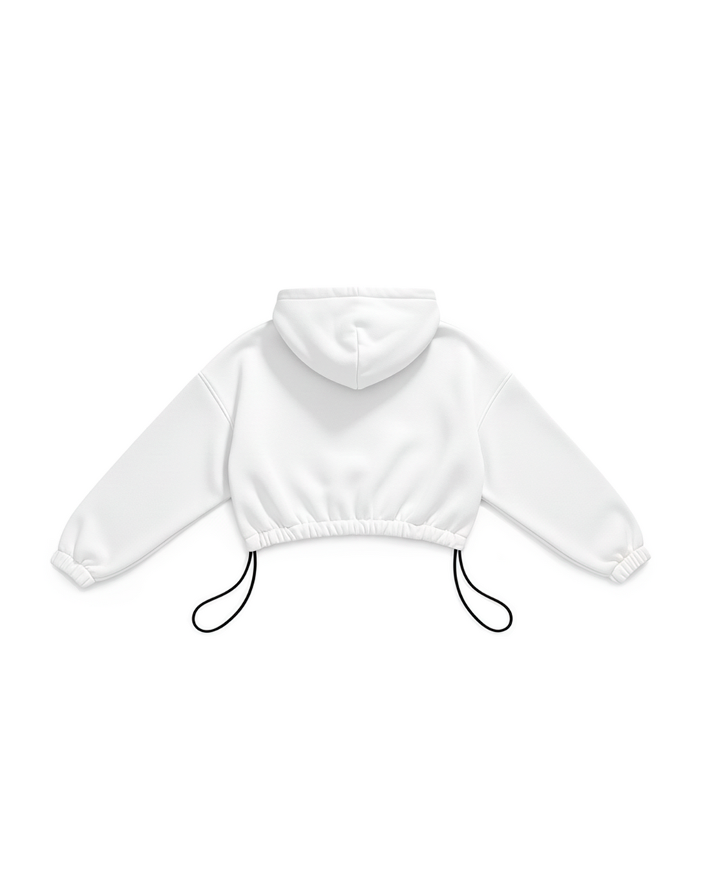 BASIC CROP HOODIE OVERSIZE WHITE