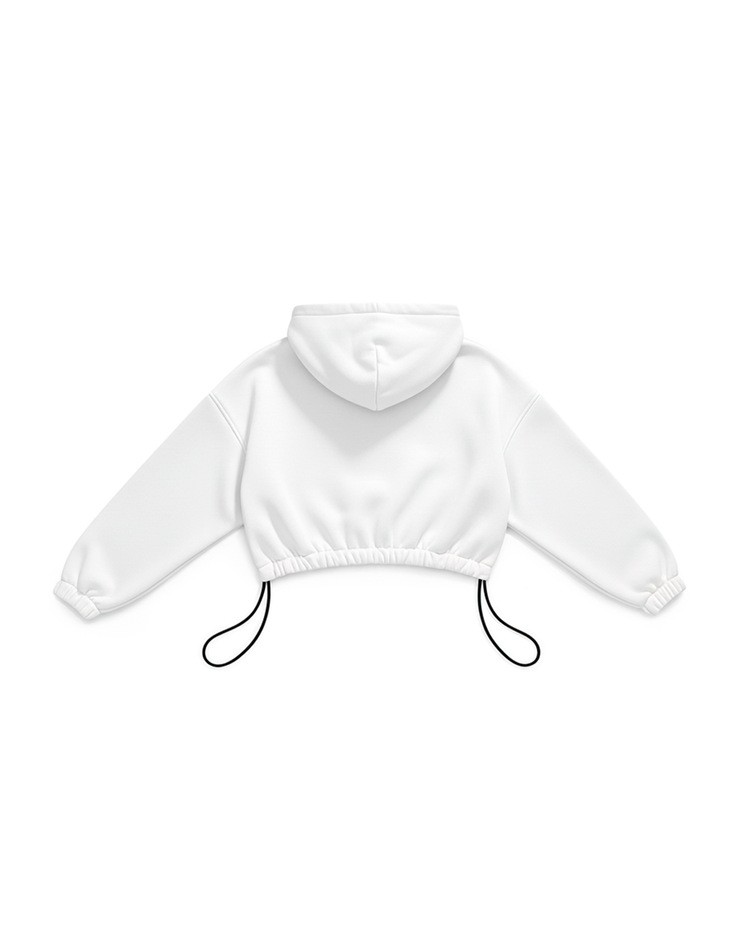 BASIC CROP HOODIE OVERSIZE WHITE