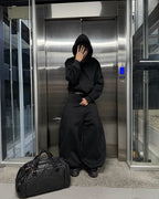 BASIC HOODIE CROPPED FIT BLACK