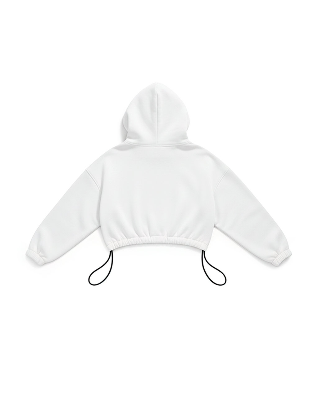 BASIC CROP HOODIE OVERSIZE WHITE