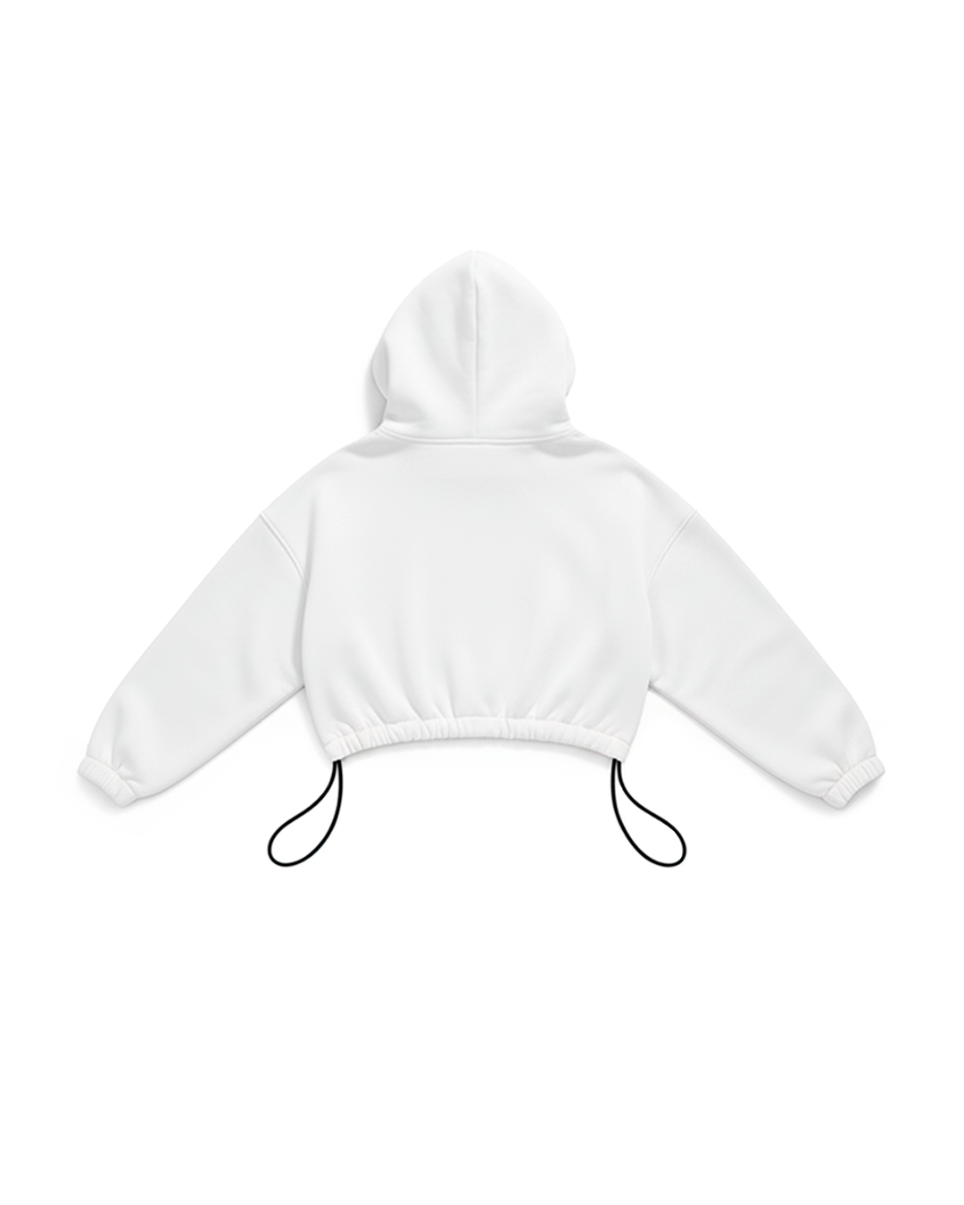 BASIC CROP HOODIE OVERSIZE WHITE