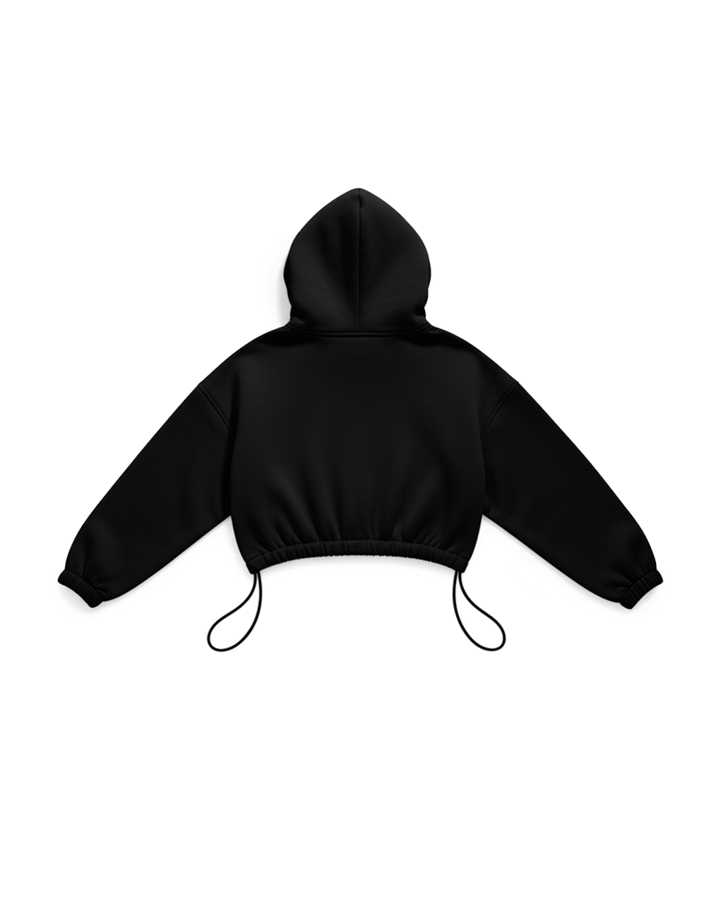 BASIC CROP HOODIE OVERSIZE BLACK