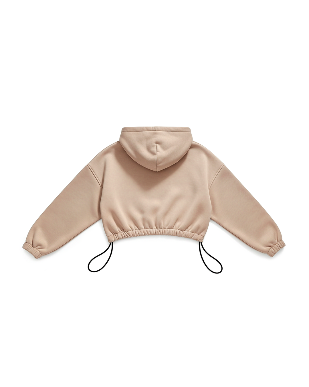 BASIC CROP HOODIE OVERSIZE BEIGE