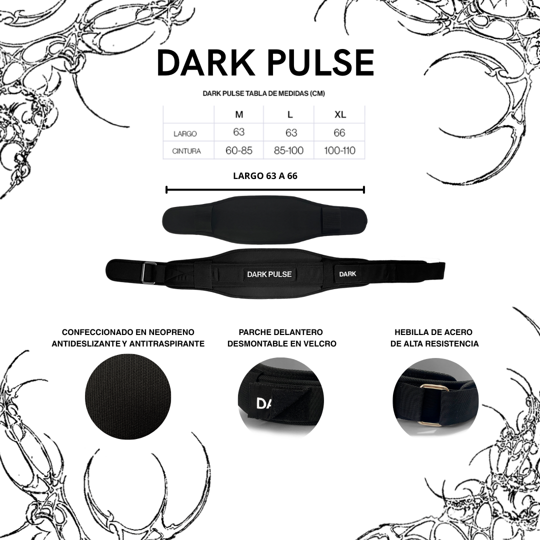 CINTURON PARA GYM LEVANTAMIETO DE PESAS-NEOPRENO DARK PULSE