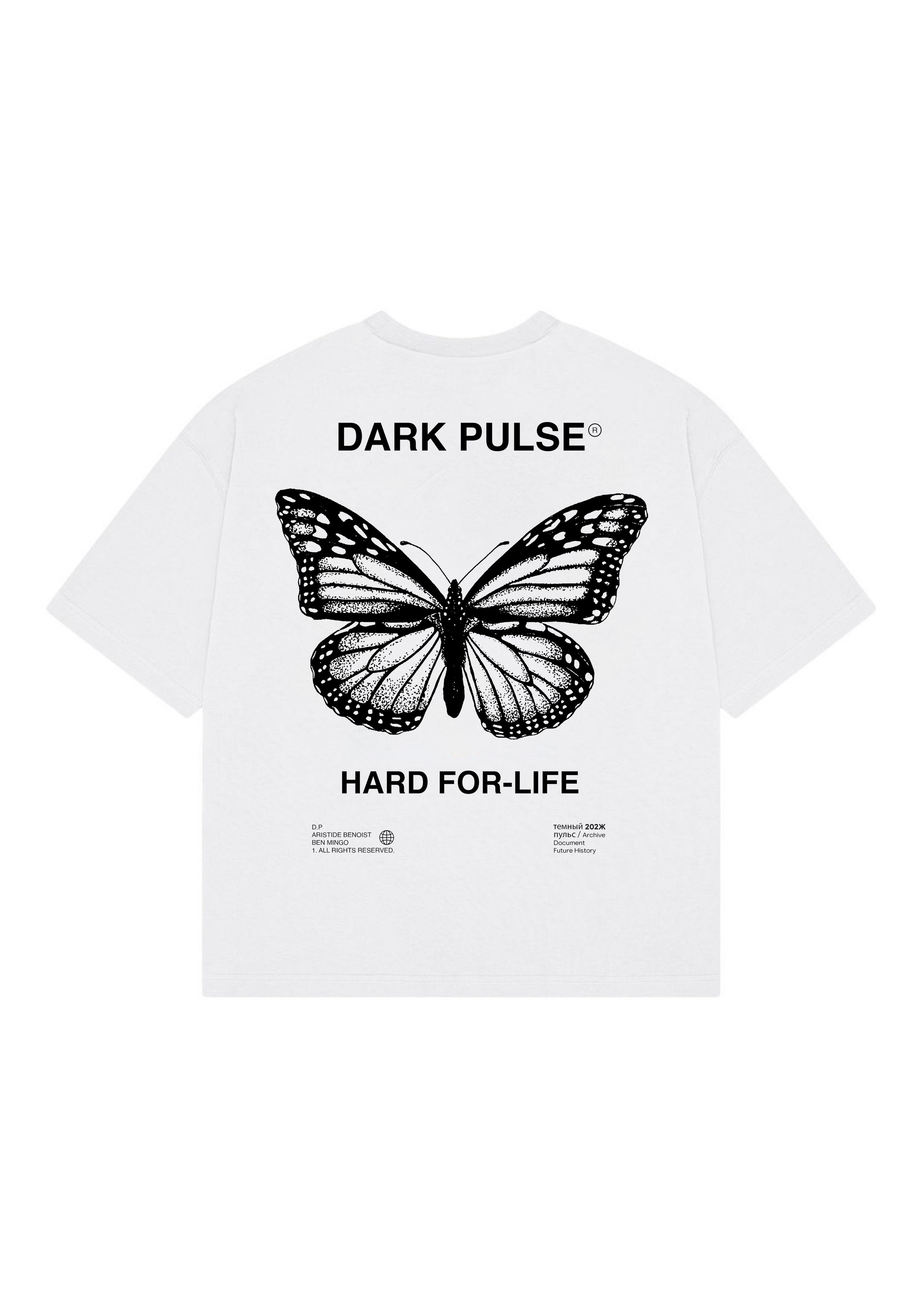 CAMISETA DARK PULSE REGULAR FIT HARD FOR LIFE WHITE