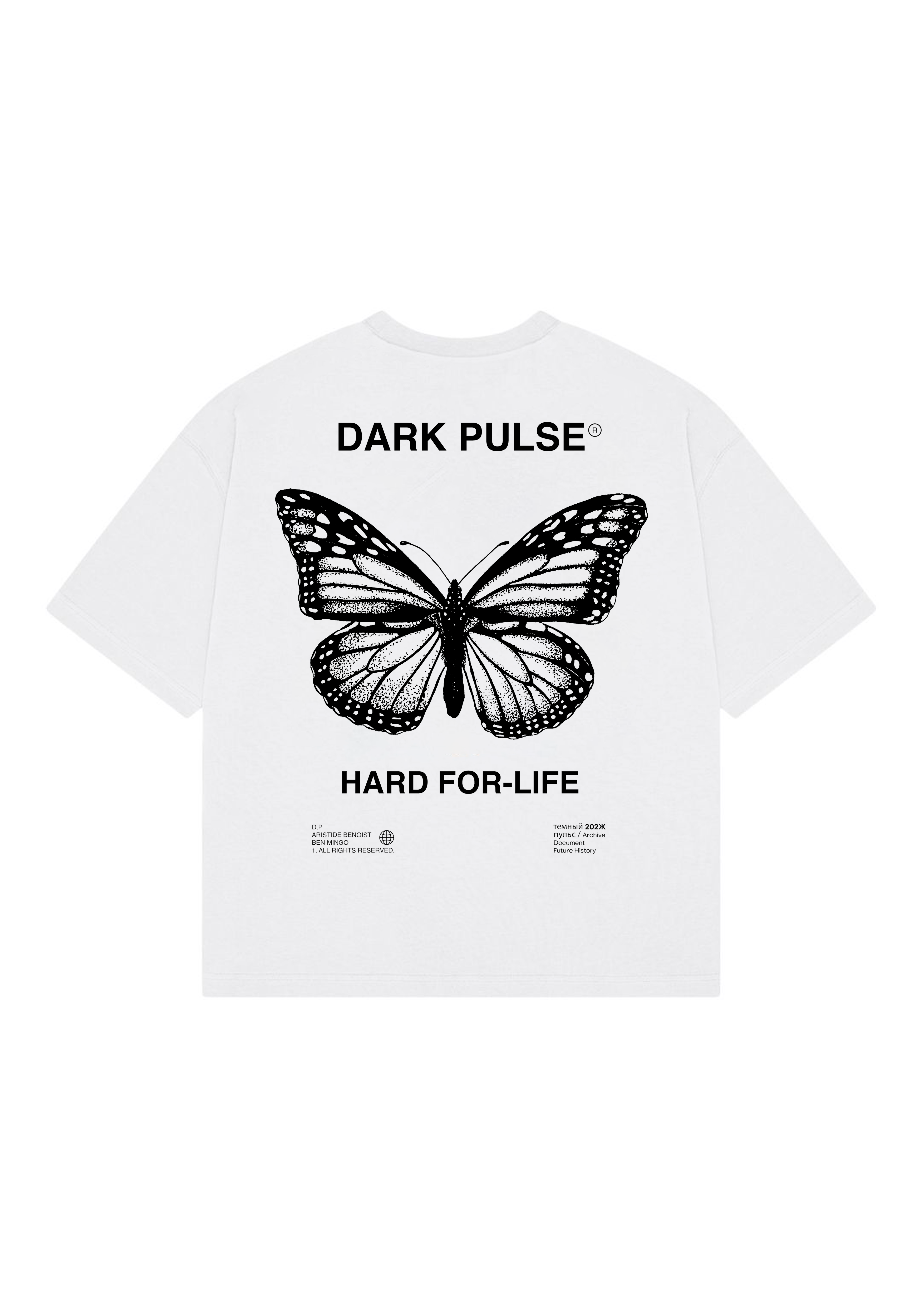 CAMISETA DARK PULSE REGULAR FIT HARD FOR LIFE WHITE