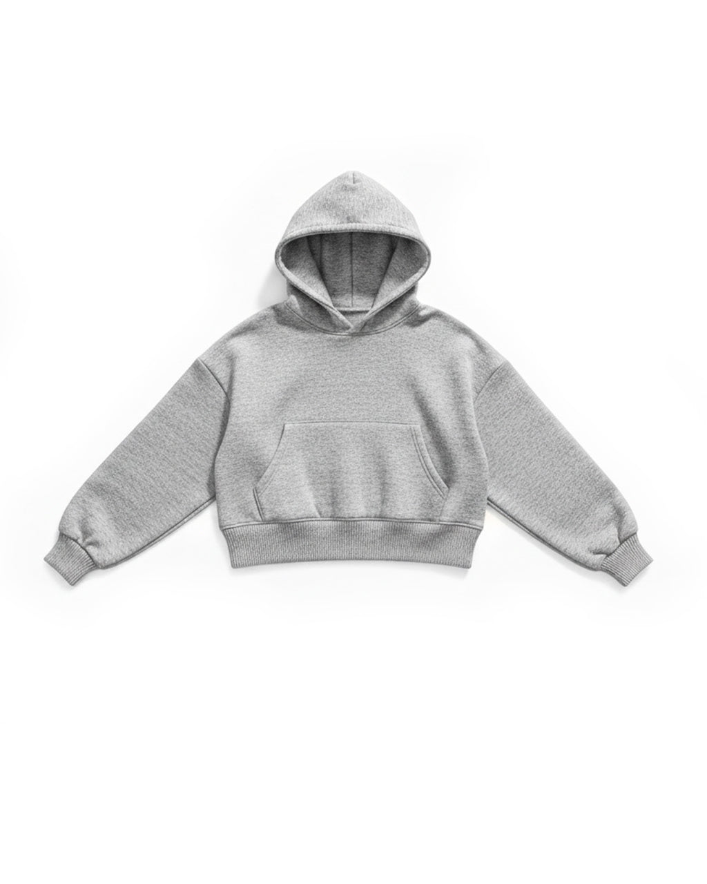 BASIC HOODIE CROPPED FIT WHITE