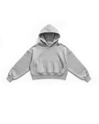 BASIC HOODIE CROPPED FIT WHITE